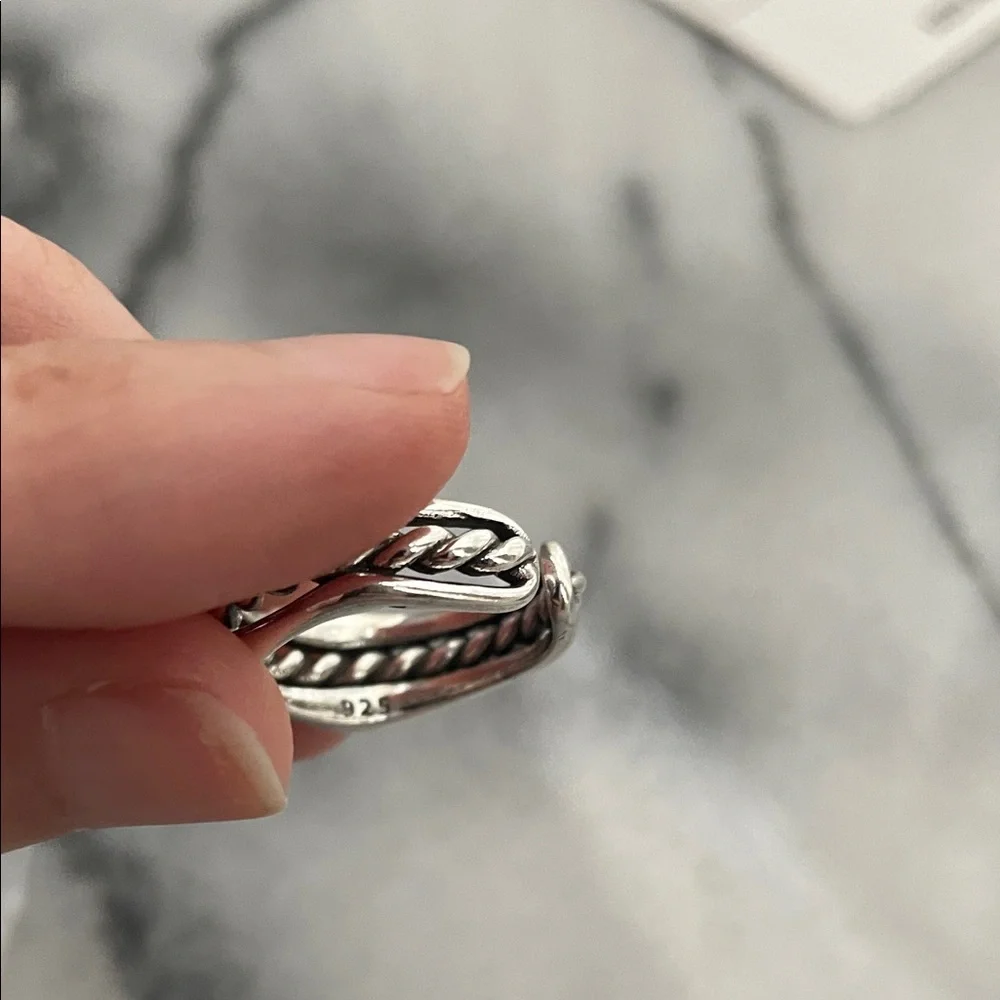 925 sterling Silver Twisted rope Ring
